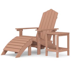 vidaXL aiatool jalapingiga ja lauaga, HDPE, pruun
