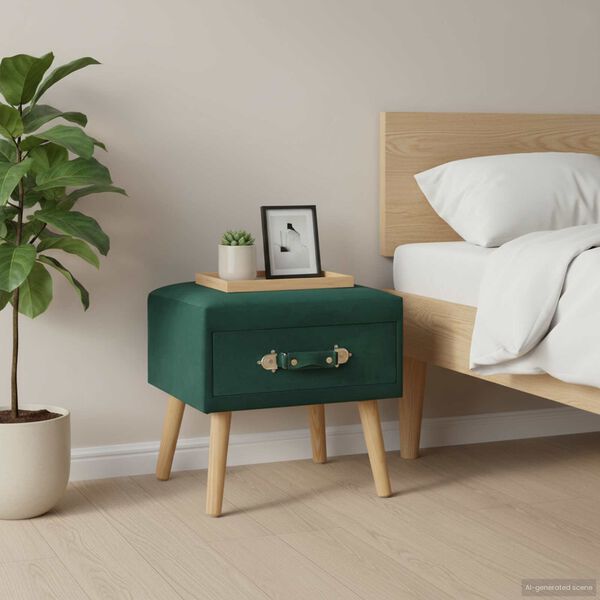 vidaXL öökapp roheline, 40 x 35 x 40 cm, samet