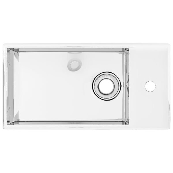 vidaXL valamu, &uuml;levooluavaga 49 x 25 x 15 cm, keraamiline, h&otilde;bedane