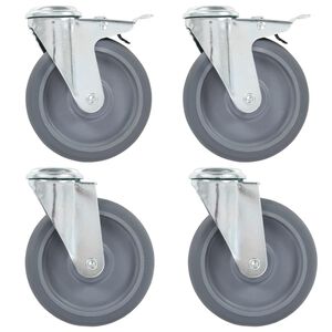 vidaXL poldiaukudega p&ouml;&ouml;rlevad rattad, 4 tk, 125 mm