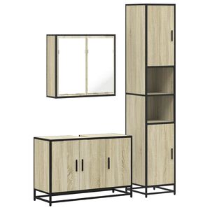 vidaXL 3-osaline vannitoa m&ouml;&ouml;blikomplekt, Sonoma tamm, tehispuit