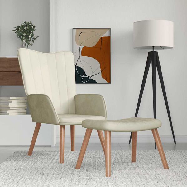 vidaXL puhketool jalapingiga, valge, samet