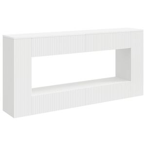 vidaXL Konsoollaud Triibuline Valge 155 x 29 x 74 cm T&ouml;&ouml;deldud puit