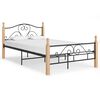 vidaXL voodiraam, must, metall, 120 x 200 cm