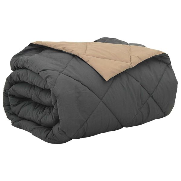 vidaXL Suvised teki Antratsiit ja taupe 200 x 200 cm Mikrokiud