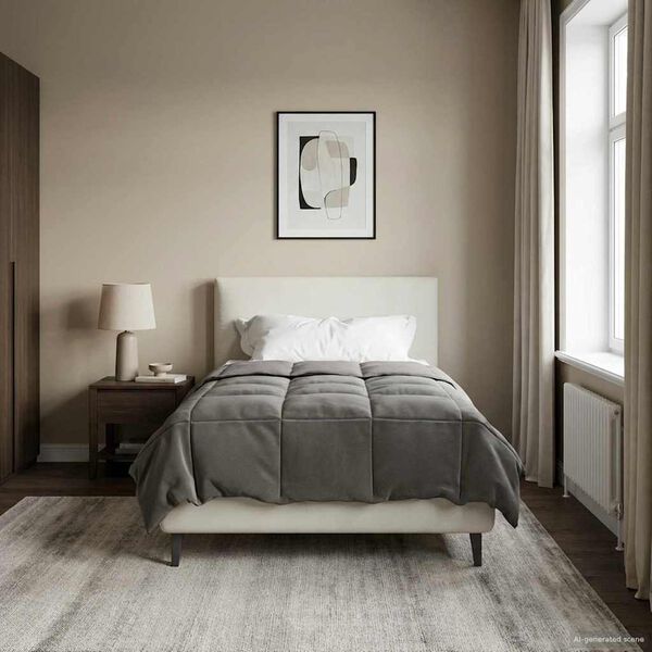 vidaXL T&auml;ispika aasta tekk Rapistatud Helehall 135 x 220 cm Mikrokiud