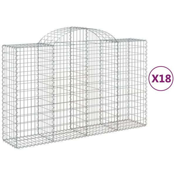 vidaXL kaarekujulised gabioonkorvid 18 tk, 200x50x120/140 cm, raud