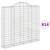 vidaXL kaarekujulised gabioonkorvid 14 tk, 200x30x180/200 cm, raud