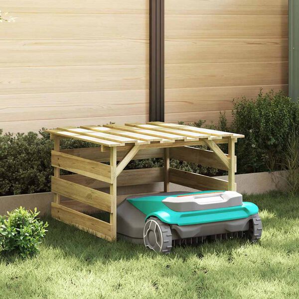 vidaXL Robotniiduki garaaž Pruun 84 x 80 x 56 cm Immutatud kuusk