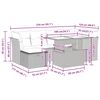 vidaXL 7-osaline aiadiivani komplekt patjadega, hall, rotang/akaatsia