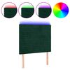 vidaXL LED-voodipeats, tumeroheline, 90x5x118/128 cm, samet