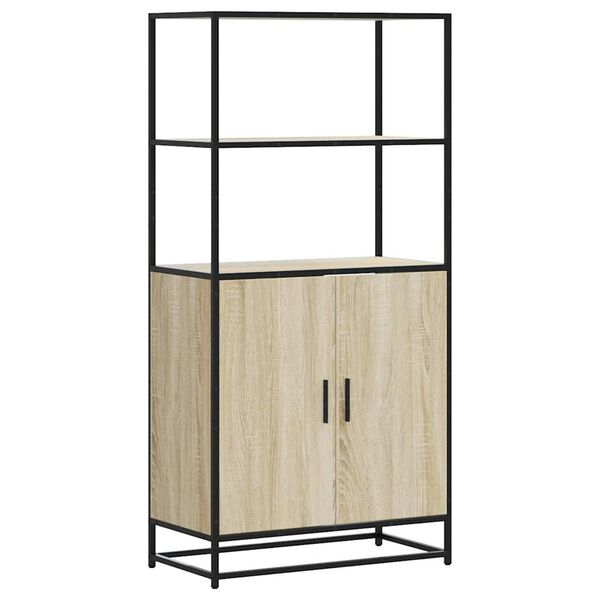 vidaXL Highboard Sonoma tamm 68x35x139 cm Engineered Wood and Metal