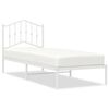 vidaXL metallist voodiraam peatsiga, ilma madratsita, valge, 75x190 cm