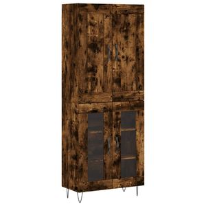 vidaXL k&otilde;rge kapp, suitsutatud tamm, 69,5 x 34 x 180 cm, tehispuit