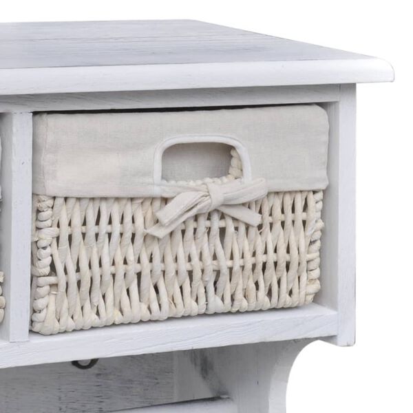 vidaXL seinariiul, valge, 60 x 23,5 x 33 cm, Paulownia puit