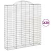 vidaXL kaarjad gabioonkorvid 20 tk 200 x 50 x 220/240 cm tsingitud rauast