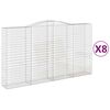 vidaXL kaarekujulised gabioonkorvid 8 tk, 400x50x220/240 cm, raud
