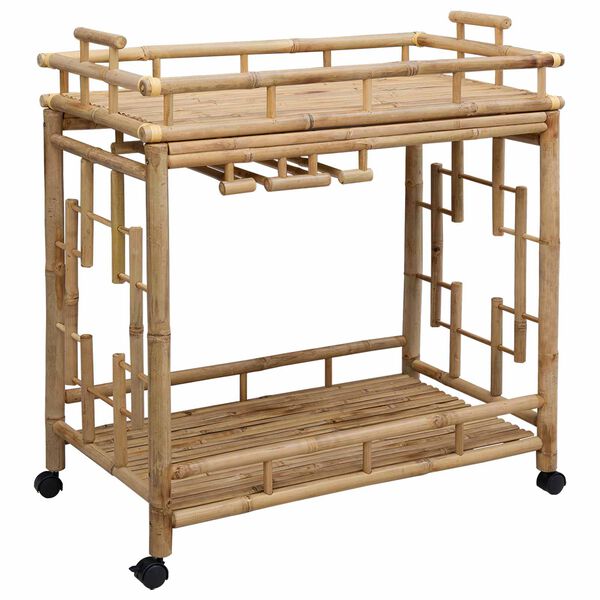 vidaXL Veini Trolley Rattaga Neutraalne 85 x 50 x 93 cm Bambus