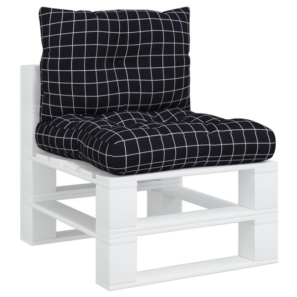 vidaXL euroalustest diivani istmepadjad 2 tk, must ruudumuster, kangas