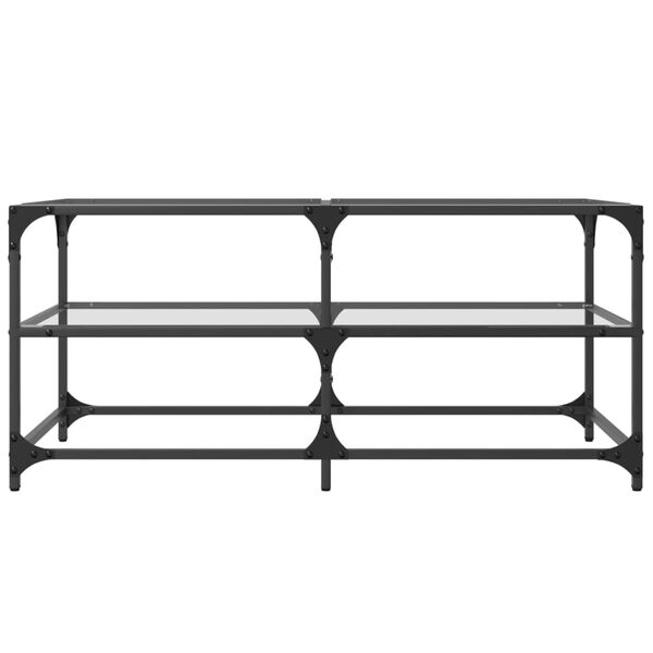 vidaXL kohvilaud, läbipaistev klaasplaat, 98,5 x 50 x 45 cm, teras