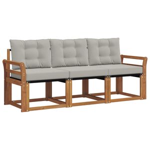 vidaXL V&auml;li diivanikomplekt padjaga 3 pcs Looduslik ja Hele Hall