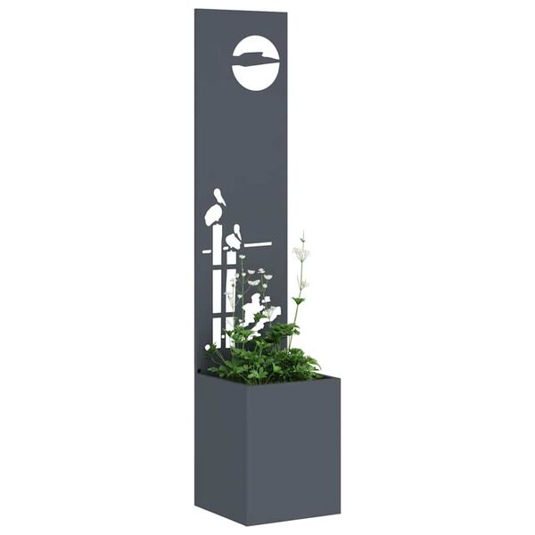 vidaXL Aia privaatsuse kate Antratsiit 32 x 140 cm Külmpruun teras