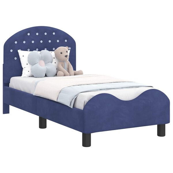 vidaXL Kuni 3-aastase voodi raam koos peatoega peaga Politsei sinine