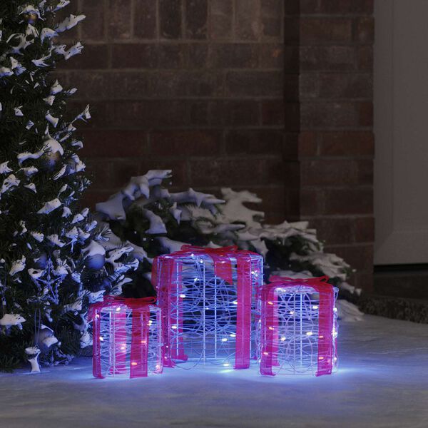 vidaXL Kingituse Karbi Dekoreerimine 3 pcs Sinine 20 x 20 x 21 cm