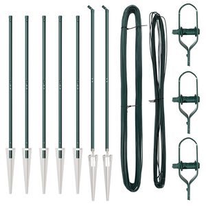 vidaXL Aiapostid 7 pcs Roheline Ø32mm 180 cm Tsingitud teras