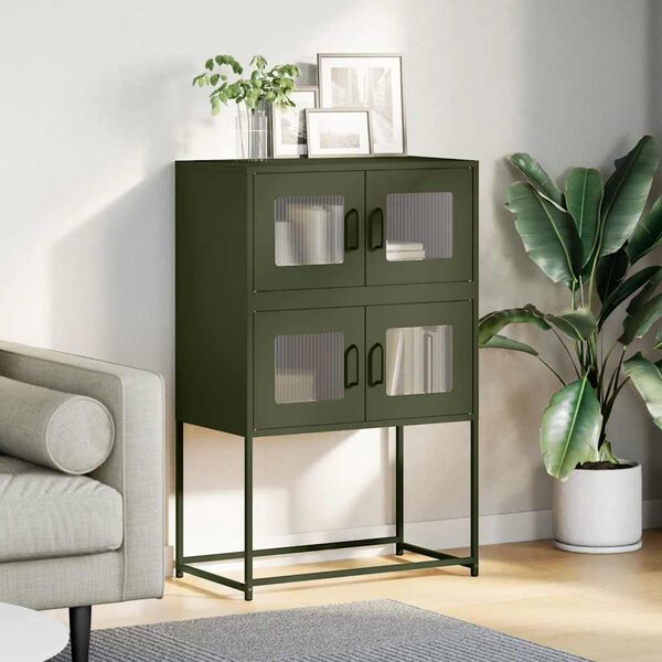 vidaXL Highboard Olive Green 68x39x107 cm Teras