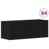 vidaXL Telerikapi komplekt 4 pcs Must tamm 80 x 30 x 30 cm Tehispuit