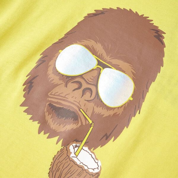 Lühikeste varrukatega laste T-särk, kollane, 92