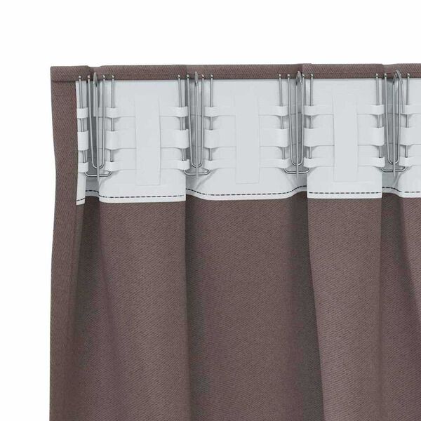 vidaXL Kardinad rõngastega 2 pcs Tume pruun 140 x 140 cm Polüester