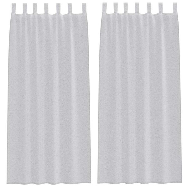 vidaXL Voile Kardin kardinatega 2 pcs Helehall 245 x 140 cm Polüester