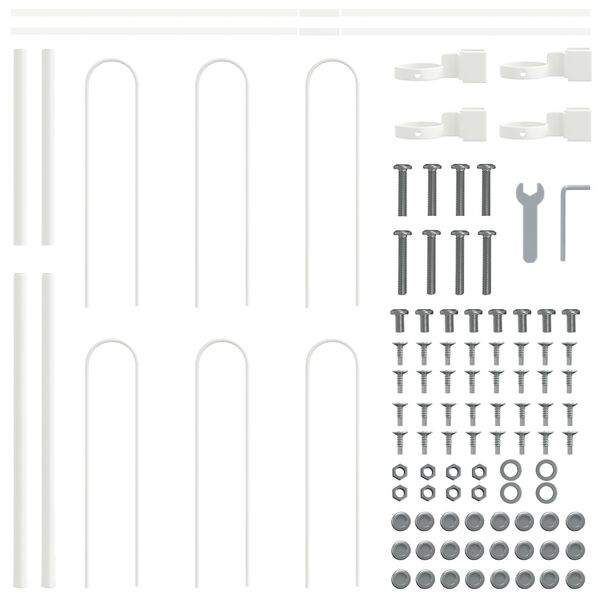 vidaXL Aiandus aiapaneel Valge 1.7 x 1 m Pulbervärvitud Teras