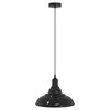vidaXL ripplamp, k&otilde;rgusega reguleeritav, E27, l&auml;ikiv must, &Oslash; 31 cm, metall