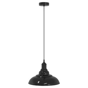 vidaXL ripplamp, k&otilde;rgusega reguleeritav, E27, l&auml;ikiv must, &Oslash; 31 cm, metall
