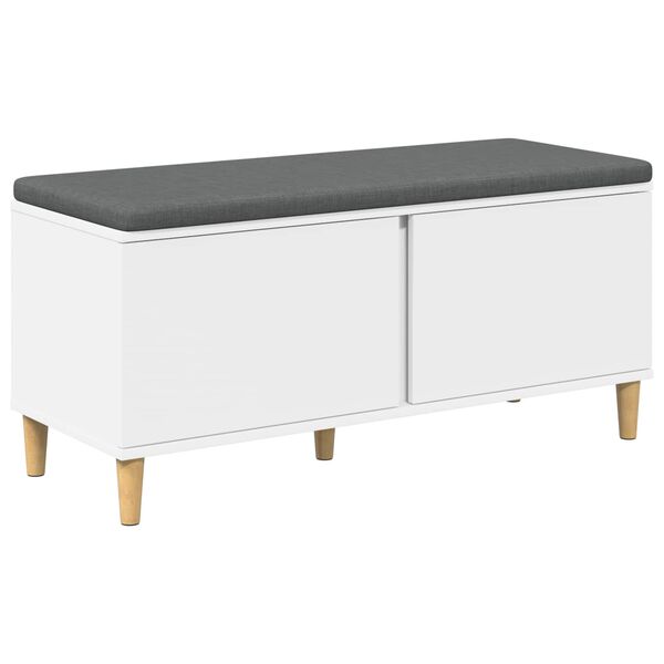 vidaXL Hallipink padjaga ladustamisega uksega Valge 100 x 38 x 46 cm