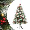 vidaXL Tehisj&otilde;ulupuu Roheline ja valge 150 cm PVC, metall ja plastik