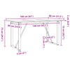 vidaXL söögilaud, O-raam, 160 x 80 x 75 cm, männipuit ja teras