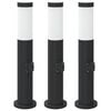 vidaXL pollarvalgustid pistikupesaga, 3 tk, 50 cm, roostevaba teras, IP44