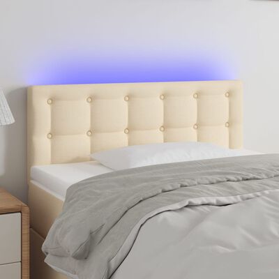 vidaXL LED-voodipeats, kreemjas, 80x5x78/88 cm, kangas