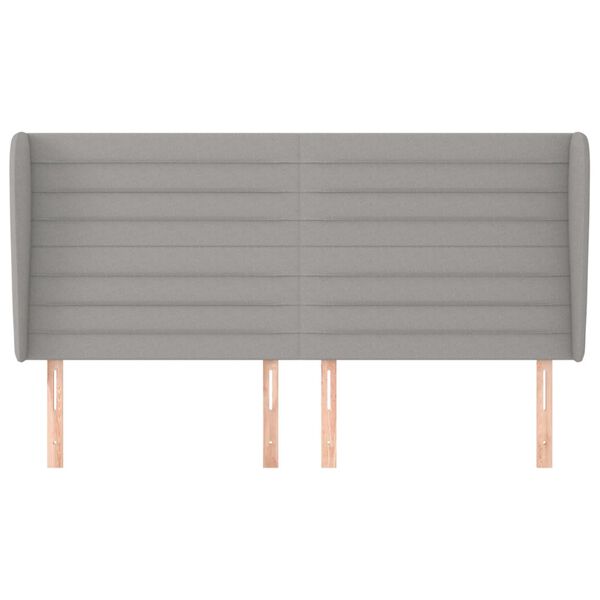 vidaXL voodipeats servadega, helehall, 183x23x118/128 cm, kangas