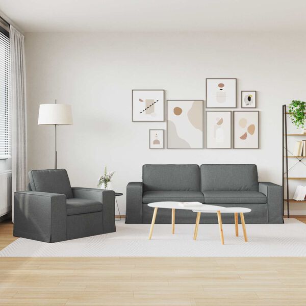 vidaXL Diivanikomplekt 2 pcs Tumehall 222 x 80 x 82 cm kangas