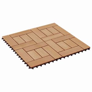 vidaXL Terrassiplaat 22 pcs Tiikpuu 30 x 30 cm Puitplastik