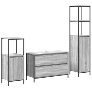 vidaXL Vannitoa m&ouml;&ouml;bleset sahtliga uksega 3 pcs Hall Sonoma Tehispuit