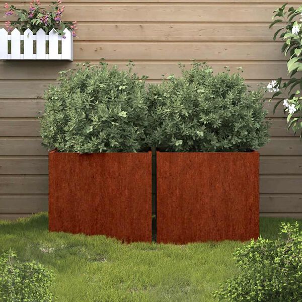 vidaXL taimekast, 2 tk, 49x47x46 cm, Corten teras