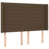 vidaXL voodipeats servadega, tumepruun, 147x16x118/128 cm, kangas