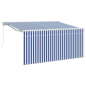 vidaXL K&auml;igukohandatav varikatus Sinine ja Valge 300 x 200 cm