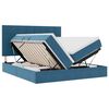 vidaXL Voodi LED-ribadega peaga Tumesinine 180 x 200 cm Samet
